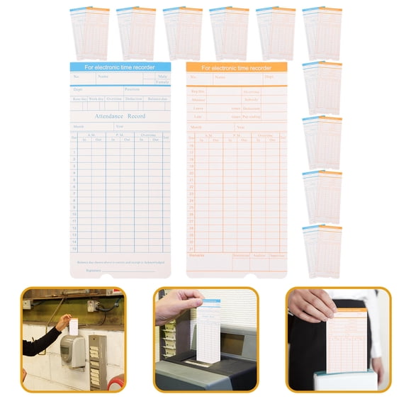 ELAYARD Practical Office Attendance Time Cards Paper Sheets for Accurate Employee Time Tracking