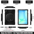 thumbnail image 6 of Case for Samsung Galaxy Tab S10 FE+ 13.1 inch, 360 Degree Rotating Hand Grip Shockproof Cover with Shoulder Strap, Black, 6 of 7