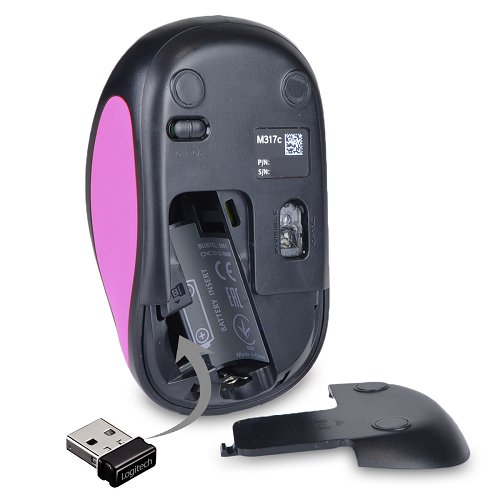 Logitech M317c 2.4GHz Wireless 3Button Optical Scroll Mouse w/Nano USB