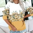 thumbnail image 1 of Meichang Sweatshirts pour Femmes Manches Longues Col Rond Coupe Ample Pull Tunique Graphique Florale Mode Sweatshirts à Blocs de Couleur avec Poche, 1 of 5