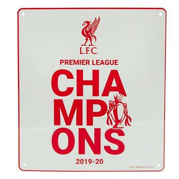 Liverpool FC - Letrero de Puerta Premier League Champions (Blanco, Rojo)