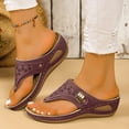 thumbnail image 2 of Women's Summer Bohemian Sandals Wide Width Low Wedge Platform Non-Slip Casual, 2 of 7