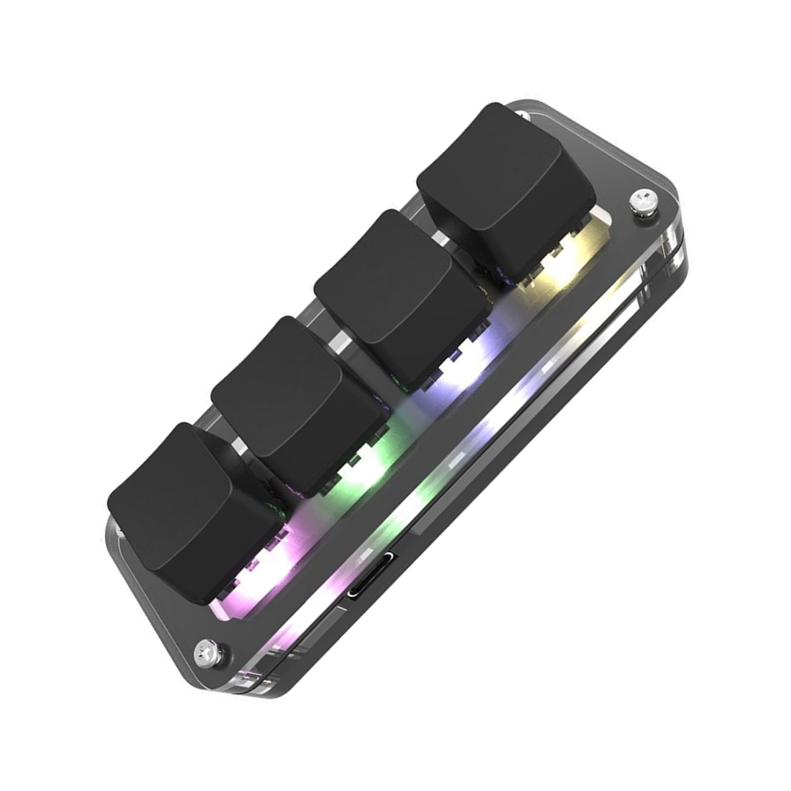 Portable RGB Macro Custom Gaming Keyboard 4 Key  Programmable Keyboard