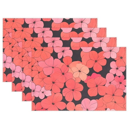 

Ryvnso Placemats Set of 4 Elegant Flowers-r5 Dining Mats Heat-Resistant Non-Slip Washable Table Mat