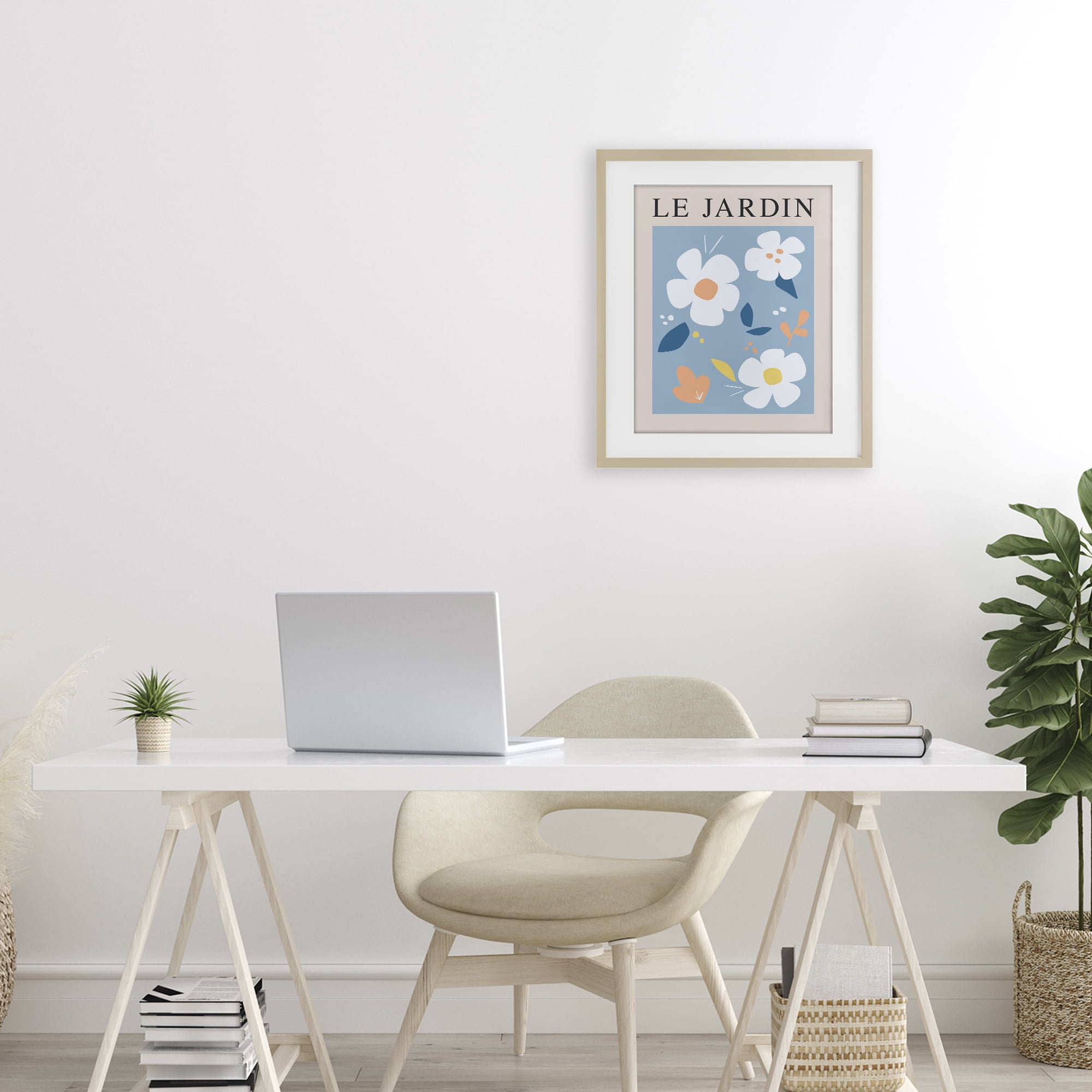 Stupell Industries Bouncing Floral Le Jardin Birch Framed Print Under Glass, design by Anna Quach
