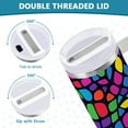 thumbnail image 3 of Yayeee 30oz Stainless Steel Tumbler with Straw and Handle Double-Wall Insulated Travel Water Bottle, Colorful Psychedelic, 3 of 8