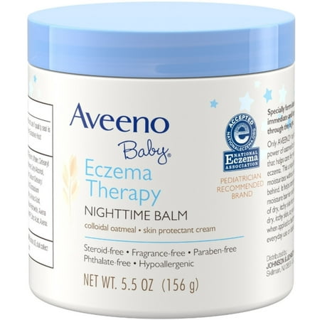 AVEENO Baby Eczema Therapy Nighttime Balm with Natural Colloidal Oatmeal for Eczema Relief, 5.5 oz (Pack of 3)