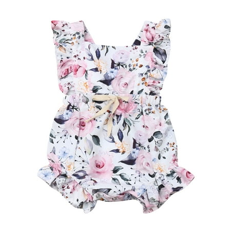 

Izhansean Newborn Baby Girl Romper Bodysuit Jumpsuit Playsuit Sunsuit Outfits Set Clothes White 9-12 Months