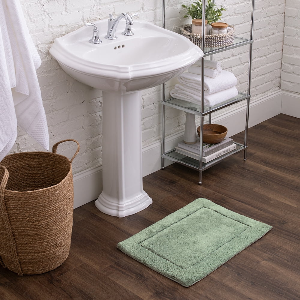 Mohawk Home Regency Plush Stain/Fade Resistant Non-Slip Machine Washable Bath Mat, Seaglass, 2' 3" x 3' 9"