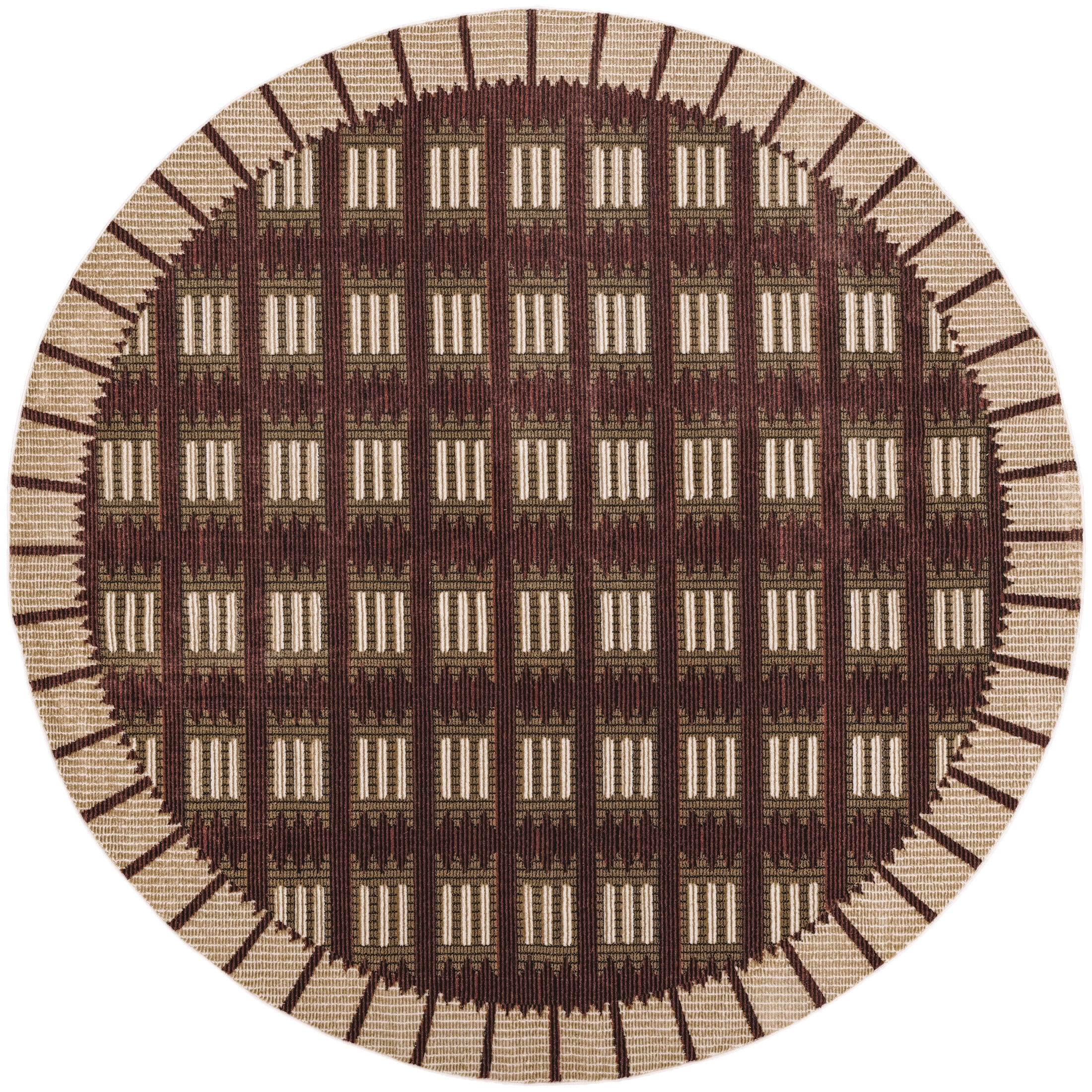 Nourison Nordic 5' x Round Rust Modern Indoor Rug