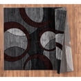 thumbnail image 2 of MDA Rug Imports Orelsi Collection Abstract Geometric Circles Area Rug Black/Red 2'8" x 8'1" Runner Runner 8' Runner Indoor,Runner Red Rectangle,Runner, 2 of 5