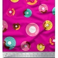 thumbnail image 1 of Soimoi Pink Poly Georgette Fabric Donuts Food Print Fabric by Yard 42 Inch Wide, 1 of 5