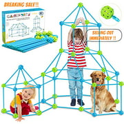 Fort Building Kit STEM Building Toys for Kids Ages 4-8 [2021 New Upgrade] Tent for Kids 85Pcs Fort Kit Foldable DIY Play Tent for Indoor&Outdoor Gifts Toys for 3 4 5 6 7 8 Year Olds Boys Girls