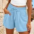 thumbnail image 3 of Beach Shorts for Women Summer Casual Lightweight Elastic High Waist Wide Leg Loose Fit Athletic Shorts with Pockets, 3 of 7