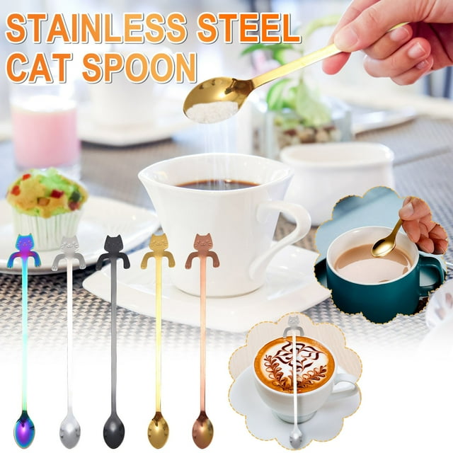 Vaidha Stainless Steel Milk Coffee Spoons Dessert Ice Cream Fruit Spoon Teaspoon Accessories Tableware Gift