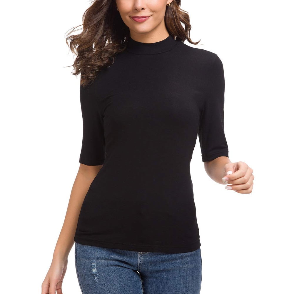 mock turtleneck short sleeve