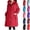 Red, variant on YYDGH Women's Plus Size Long Raincoat Waterproof Oversized Hooded Rain Jacket Lightweight Trench Coats Windbreaker with Pockets
