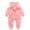Pink, variant on FRSASU Kids Clothes ,Toddler Baby Boys Girls Color Plush Cute Bear Ears Winter Thick Jumpsuit Romper