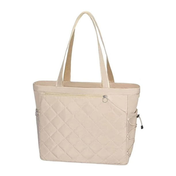 Bolsa de tenis para hombre y mujer, bolsa de gimnasio con compartimento para zapatos. Beige