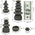 thumbnail image 3 of Rock Cairns Candle Holder - Taper Pillar Candle Stick Holder Set of 5 - Balance Stones Candlestick Holders Candlelight Stand for Zen Garden, Altar, Mantle, Yoga, Home Decoration, Meditation Gift, 3 of 10