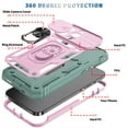 thumbnail image 2 of TECH CIRCLE for iPhone 16 Pro Protective Case, Slim Heavy Duty Rugged Hybird Shockproof Anti-Slip Magnetic Ring Stand Slide Len Protective Card Slot Case for iPhone 16 Pro 6.1 inch 2024,Pink+Green, 2 of 7
