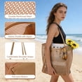 thumbnail image 6 of Bocaoying Beach Bag Set with Sun Hat & 8 Pairs Earrings, Mesh Tote Bag, Handwoven Rattan Purse Accessories for Women's Vacation Essentials, 6 of 8