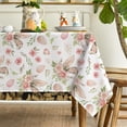 thumbnail image 4 of Easter Tablecloth 60×60 Inch, Bunny Ear Flowers Spring Washable Table Cover for Party Picnic Dinner Decor, 4 of 6