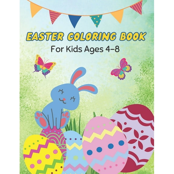 Easter coloring book for kids ages 4-8: Happy easter day coloring book for children. More than 35 cute and fun images (Paperback)