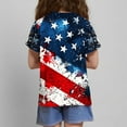 thumbnail image 5 of ZACPNCV Shirts for Kids Girls Summer Crewneck USA Flag Graphic Short Sleeve Casual Tee Blouses Independence Day Clothes Blue 7-8 Years, 5 of 6