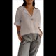 thumbnail image 2 of Camisa de para Mujer, Cuello en V, Botones, Blusa , Mangas 3/4, Informal, Holgada, Estilo Túnica, Camisetas de Verano. Albaricoque S, 2 of 8
