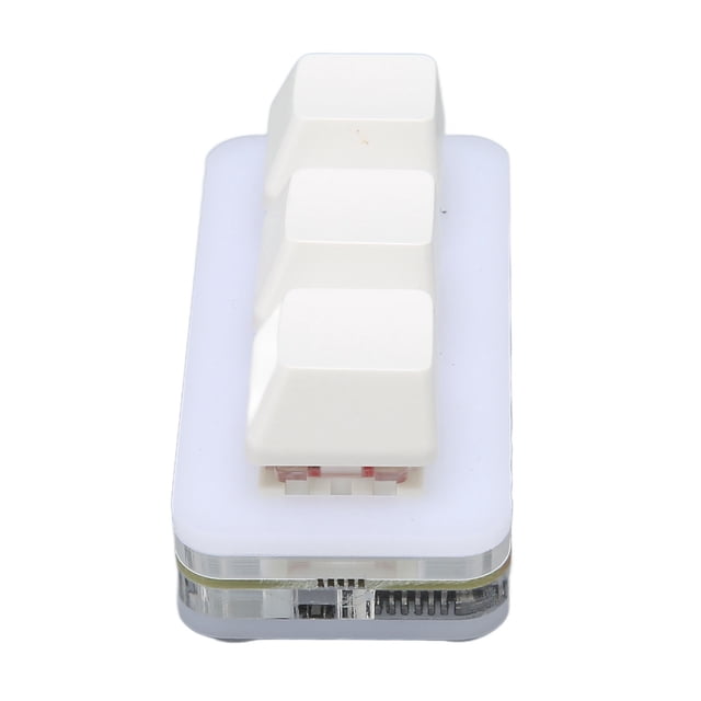 Mini Clavier USB 3 Touches, Rétroéclairage LED RVB Multifonction, Clavier de Programmation Macro Plug and Play OSU pour OS X pour Jeu pour Linux Noir,Blanc