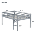 thumbnail image 4 of Tcbosik Low Loft Bed Full Size, Wood Bed Frame with Built-in Ladder and Full Length Guardrail for Bedroom, Grey, 4 of 9