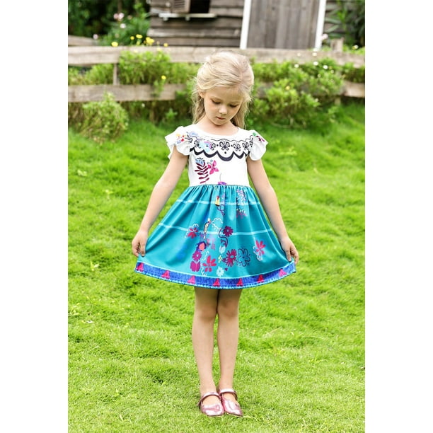 Jurebecia Girl Encanto Mirabel Costume Cosplay Halloween Princess Dress up for Kids Fancy Dress Cartoon Family Outfit Set with Bag Jurebecia Girl Encanto Mirabel Costume Cosplay Halloween Princess Dress up for Kids Fancy Dress Cartoon Family Outfit Set with Bag