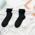 thumbnail image 6 of MEICHEN Socks for Women Winter Socks 1 Pair Ladies Socks Solid Color Lace Short Tube Mesh Hollow Out Socks Streetwear White All Seasons Fashion Must Have, 6 of 6