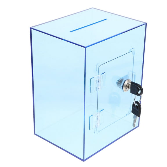 HONMEET Lock Box for Cash Acrylic Transparent 1 Set 7.86X5.89X4.72In