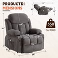thumbnail image 4 of UHOMEPRO Lift Recliner Chair for Elderly and Adult, Electric Recliner with Heat and Vibration Massage, Remote Control, USB Port, Side Pockets & Cup Holders, Gray, 4 of 12