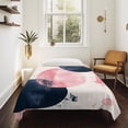 thumbnail image 4 of Navy Blue Pink Abstract Art Tapestry for Bedroom Wall Hanging Tapestry, Modern Luxury Geometric Ceiling Backdrop Tapestries Poster Blanket Wall Decor for Teens Room Living Room Dorm 51" x 59", 4 of 8