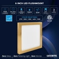 thumbnail image 7 of Luxrite 6 Inch Square LED Flush Mount Light, 15W 1000LM, 5CCT 2700K-5000K, Dimmable - Brass 2-Pack, 7 of 7