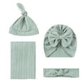 thumbnail image 1 of Fiudx Conjunto de Manta Envolvente de Algodón Suave, Gorro Turbante y Diadema con Lazo para Bebé, Transpirable y Agradable para La Piel, Ideal Como Regalo de Baby Shower o Accesorio Fotográfico, de R, 1 of 6