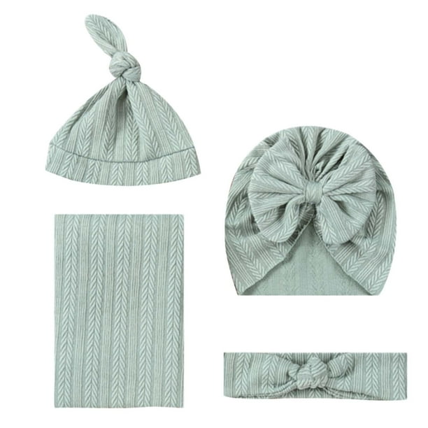 Manta envolvente, gorro turbante infantil, diadema con lazo, saco de dormir para niños pequeños, regalo para baby shower, juegos de cuna para niños, ropa de cama infantil, juegos de cuna
