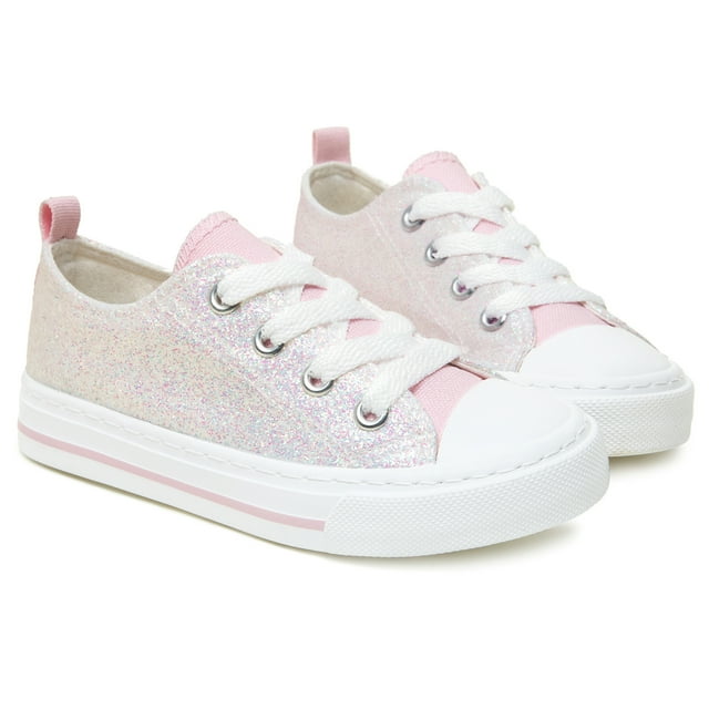 Girls Kids Sneakers Glitter Sequins Canvas Shoes Toddler Child Sparkle
