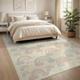 thumbnail image 3 of ODIKA 8'x10' Washable Area Rug Non-Shedding, Easy Care, Boho Scallop Border Whimsical Scattered Polka Dot Motifs Pink Flowing Dynamic for King Size Bedroom Under Bed, Master Suite, 3 of 7