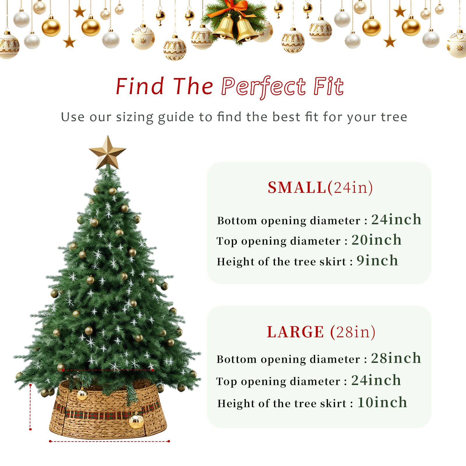 Hand-Woven Natural Water Hyacinth Christmas Tree Collar - Cord Cutout Design, Rustic Eco-Friendly Holiday Decoration for Home