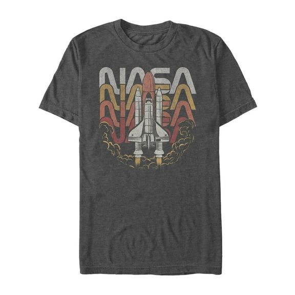 Men's NASA Rocket Launch Repeat Graphic Tee Charcoal Heather X Large