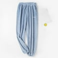 thumbnail image 2 of Casual Lightweight Pants Women's Plush Pajama Pants Winter Warm Fuzzy Fleece Loungewear Joggers Sleepwear Pants Comfy Baggy Trousers S-73 Blue L, 2 of 4