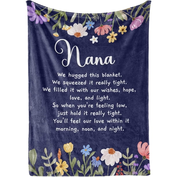 LHSHID Nana Throw Blanket Nana Gifts from Grandkids Nana Flannel Blankets on Mother''s Day Birthday and Christmas 60x80in