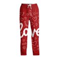 thumbnail image 4 of Fgvctg Valentine's Day Mens Pajamas Lover Sleepwear Wide Leg Pajamas Heart Graphic High Waisted Pjs Pants Oversized Spring Drawstring Lounge Pants with Pockets Pink 3XL, 4 of 6