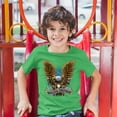 thumbnail image 3 of Tee Hunt Rolling Thunder Youth T-Shirt Biker Born to Be Wild Bald Eagle Outlaw Kids, Green, Small, 3 of 5