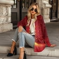 thumbnail image 4 of SCRAWLGOD Galaxy Long Cardigans for Women Trendy Sweater Cardigan with Pockets Size 2XL Long Sleeve Women Dressy Casual Outfits for Fall Washable Ladies Cardigan Jacket, 4 of 7