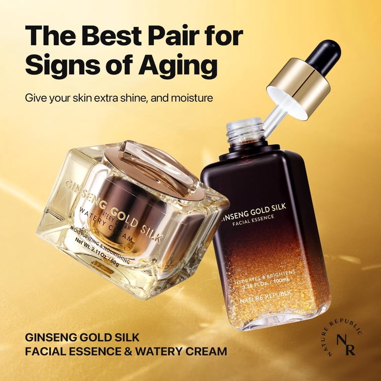 Nature Republic Ginseng Gold Silk Ampoule, 100ml Hydrating Facial